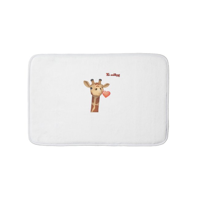 Tapis De Bain émoticône éjaculation coeur embrasser visage giraf (Devant)
