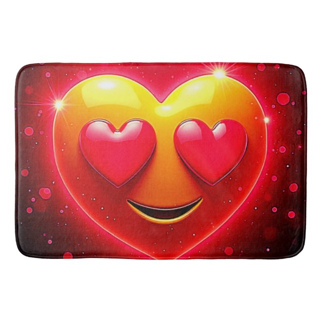 Tapis De Bain Émotion Yeux de Cœur Brillant (Devant)