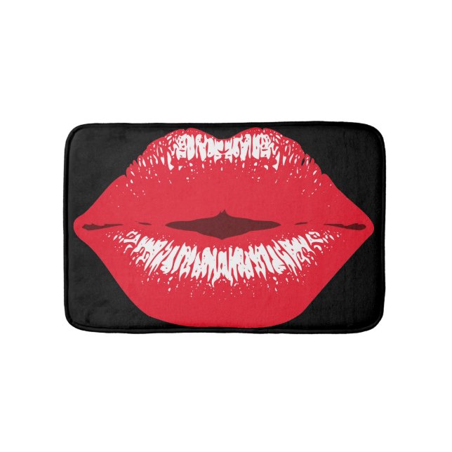 tapis de bain empreinte de baiser rouge (Devant)