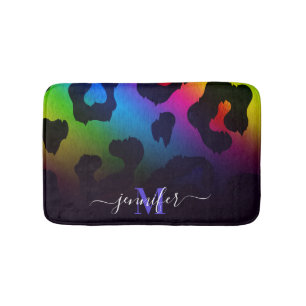 Tapis De Bain Empreinte de léopard coloré