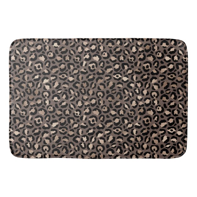 Tapis De Bain Empreinte de léopard de bronze Brown au chocolat n (Devant)