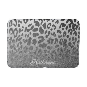 Tapis De Bain Empreinte de léopard de parties scintillantes