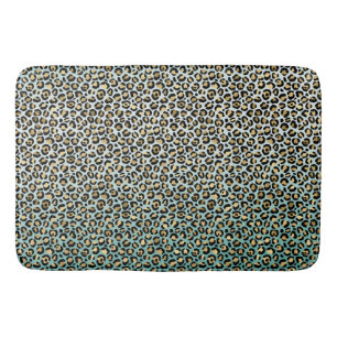 Tapis De Bain Empreinte de léopard d'or Aqua Ombre