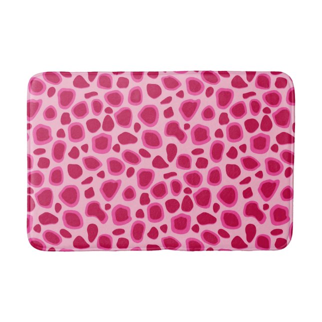 Tapis De Bain Empreinte de léopard, noir et blanc (Devant)