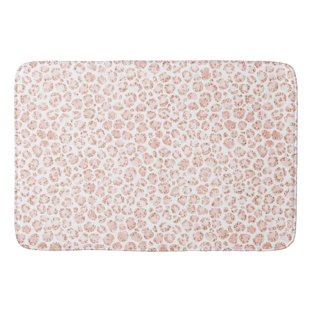 Tapis De Bain Empreinte de léopard Parties scintillant rose vif  (Devant)