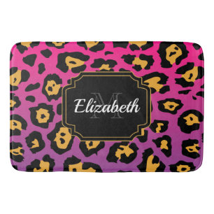Tapis De Bain Empreinte de léopard pourpre