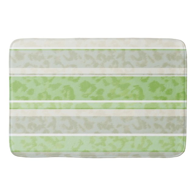 Tapis De Bain Empreinte de léopard sur arrière - plan rayé. (Devant)