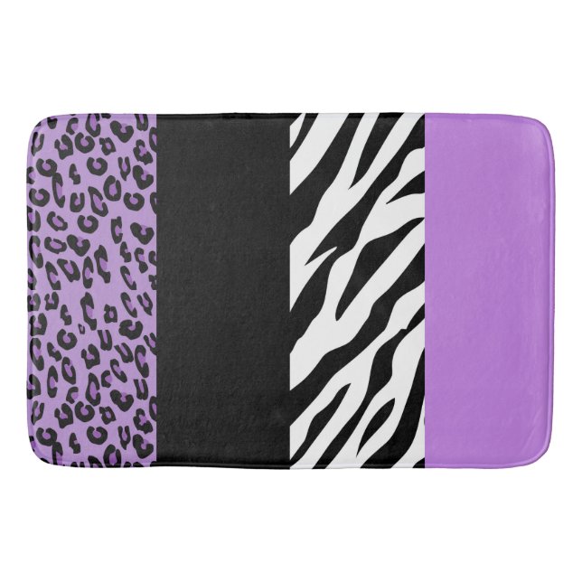 Tapis De Bain Empreinte de léopard, Zebra Print, Poster de anima (Devant)