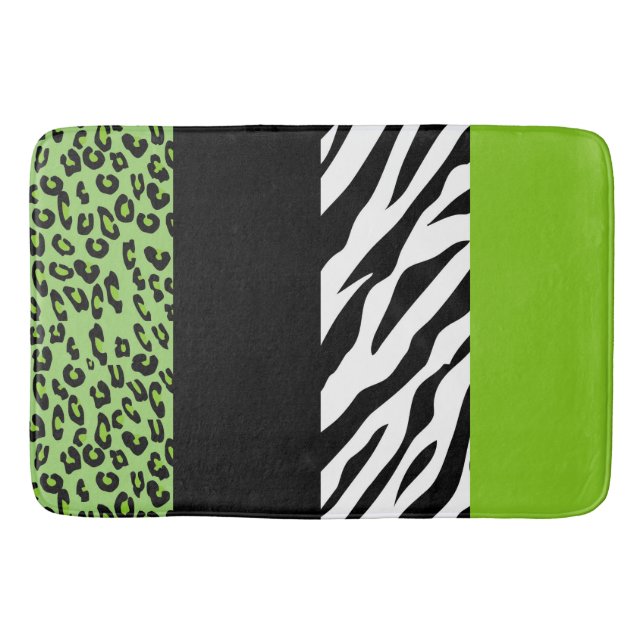 Tapis De Bain Empreinte de léopard, Zebra Print, Poster de anima (Devant)