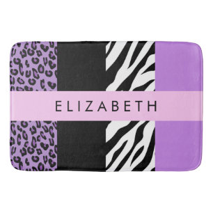 Tapis De Bain Empreinte de léopard, Zebra Print, Purple, Votre n