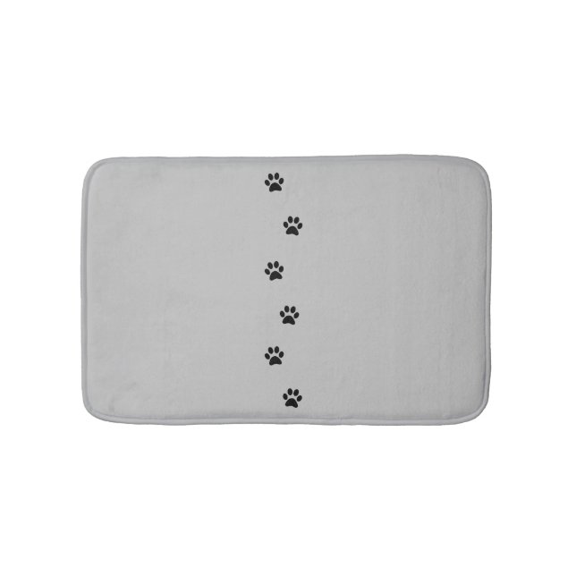 Tapis de bain Empreinte de patte gris et noir cerf (Devant)