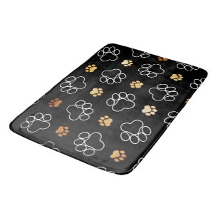 Tapis De Bain Empreinte de patte mignon de chien d'amusement