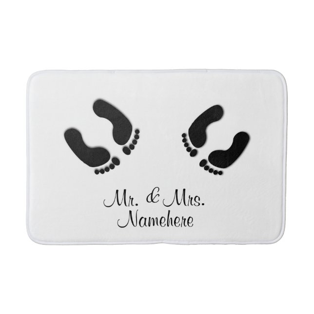 Tapis De Bain Empreintes de pas de jeunes mariés (Devant)