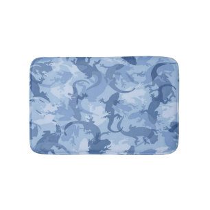 Tapis de bain en camouflage de reptile bleu