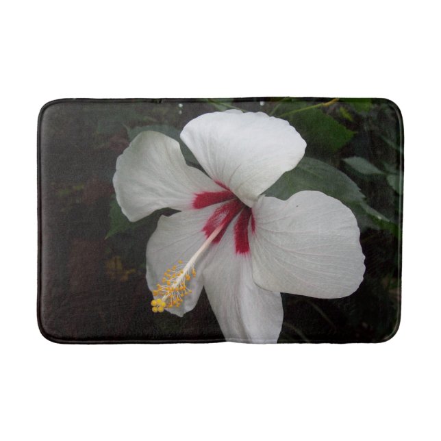 Tapis de bain en fleurs blanches (Devant)