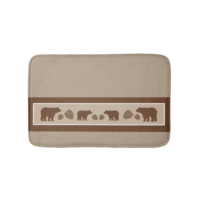 Tapis de bain en mousse à épingle brun rustique (Devant)