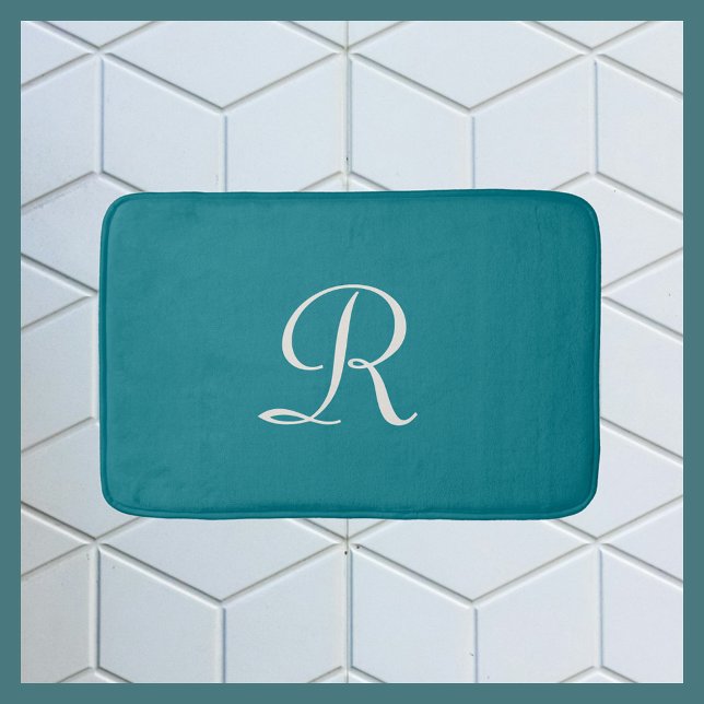 Tapis de bain en peluche tendance avec monogramme  (Créateur téléchargé)