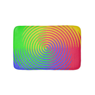 Tapis de bain en spirale d'arc-en-ciel
