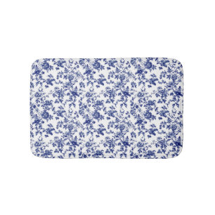 Tapis de bain en toile bleue personnalisé