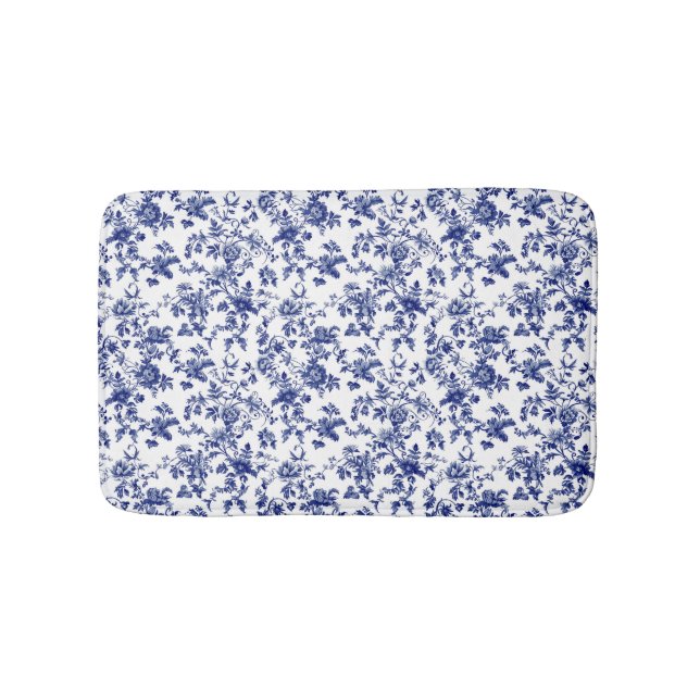 Tapis de bain en toile bleue personnalisé (Devant)