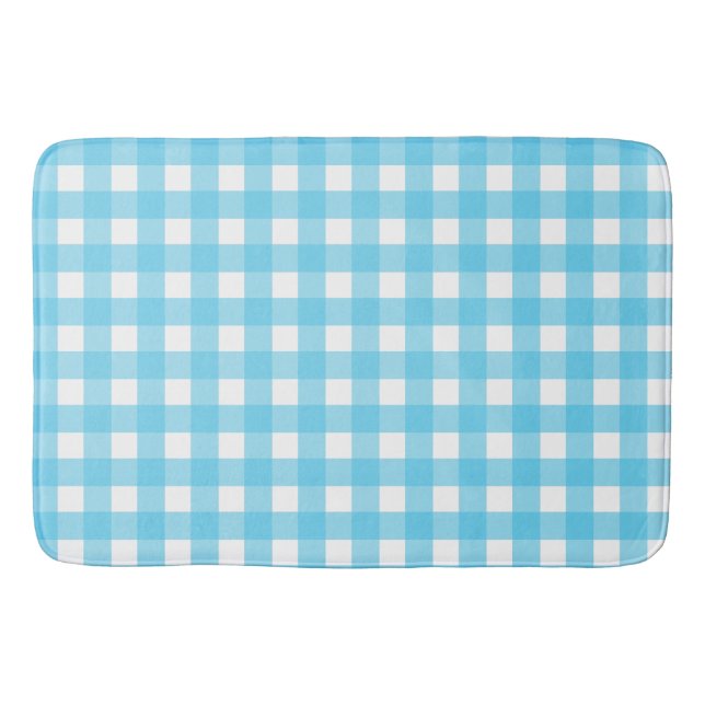 Tapis De Bain En vichy bleu cérusé clair (Devant)
