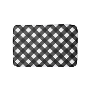 Tapis De Bain En vichy noir et blanc