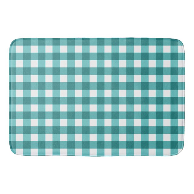 Tapis De Bain en vichy turquoise (Devant)