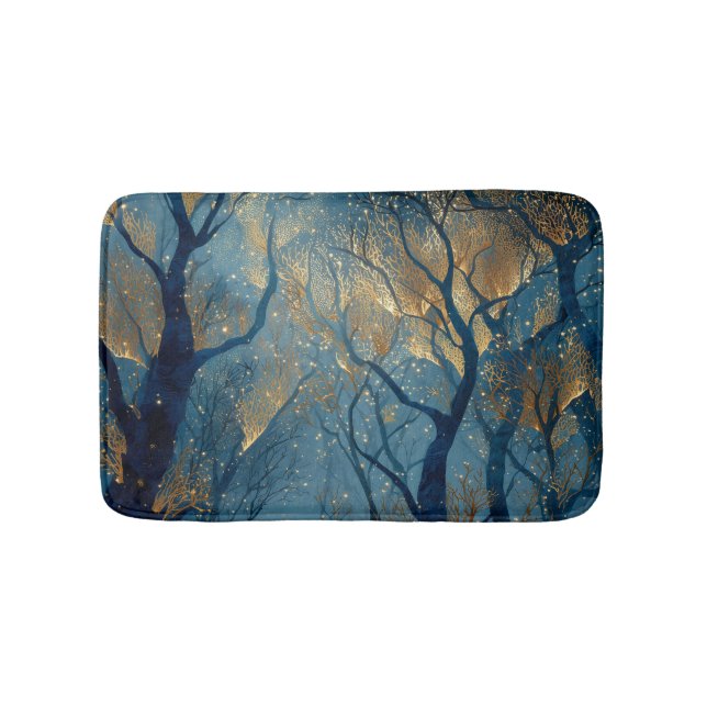 Tapis De Bain Enchanted Winter Forest with Glowing Golden Trees (Devant)