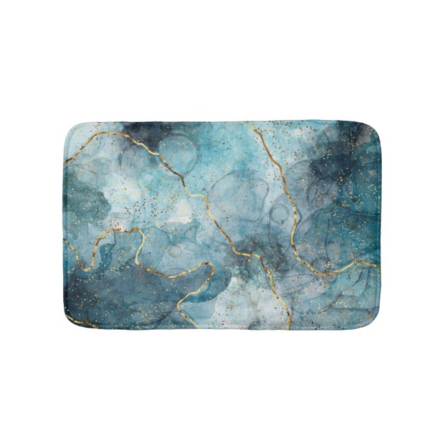 Tapis De Bain encre d'alcool bleu (Devant)
