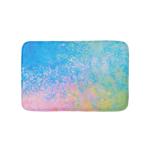 Tapis De Bain Encre d'alcool peinte Neon Pastel Sky Abstraite (Devant)