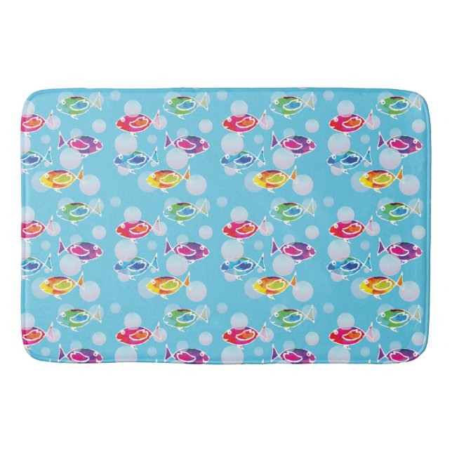 Tapis De Bain encre d'alcool Poisson avec bulles (Devant)