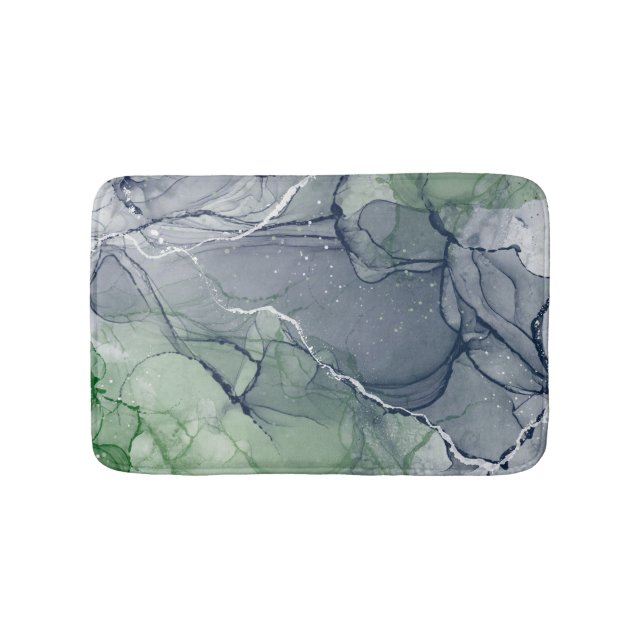 Tapis De Bain encre d'alcool verte (Devant)