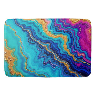 Tapis De Bain Énergie mystique sarcelle et or