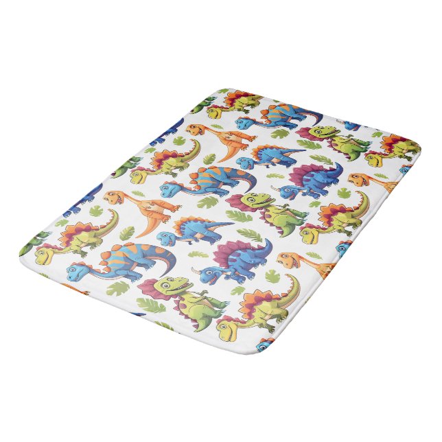 Tapis De Bain Enfants Jurassiques Dinosaures (Angle)