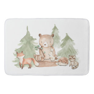 Tapis De Bain Enfants mignons d'animaux de forêt de région