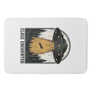 Tapis De Bain Enlèvement de forêt extraterrestre Gravure vintage