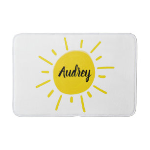 Tapis De Bain Ensoleillé Peint Soleil Jaune Fantaisiste