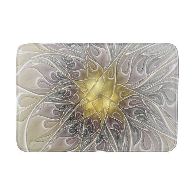 Tapis De Bain Épanouissement avec fleur fractale abstraite moder (Devant)