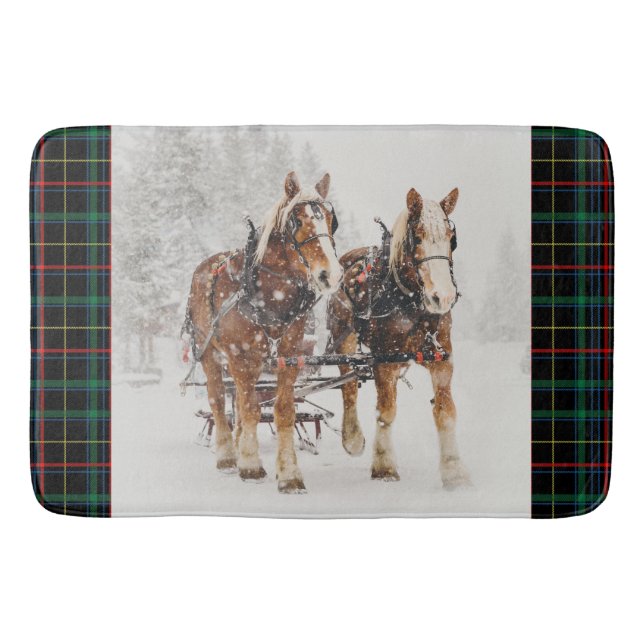 Tapis De Bain Équipe de Belgique de cheval Wintery Christmas Sce (Devant)