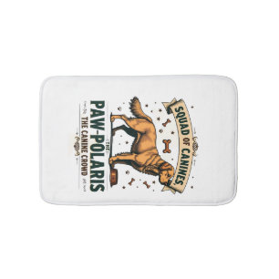 Tapis De Bain Équipe de Canidés Graphique Vintage Pun Chien avec