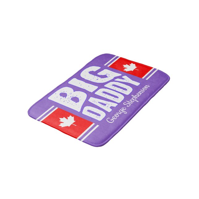 Tapis De Bain Érable du Canada blanc avec texte blanc sur votre  (Angle)
