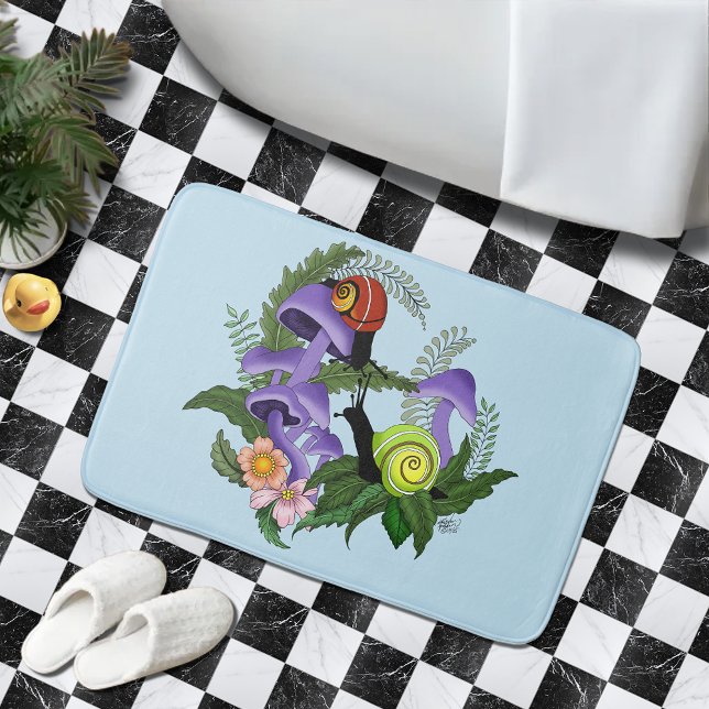 Tapis De Bain Escargots cubains champignons violets (Créateur téléchargé)