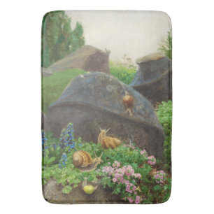 Tapis De Bain Escargots dans un jardin de rochers (par H.A. Bren