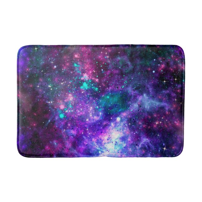 Tapis De Bain Espace violet Galaxie Cosmique Espace Turquoise Ci (Devant)