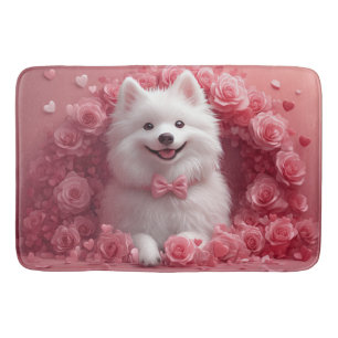 Tapis De Bain Esquimau américain avec des roses - Saint-Valentin