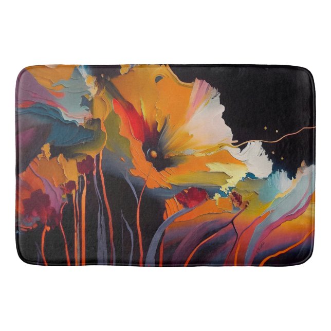 Tapis De Bain Essence du jardin – Expression florale abstraite (Devant)