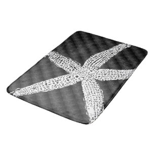 Tapis De Bain Estarfish blanc Motif noir élégant décor