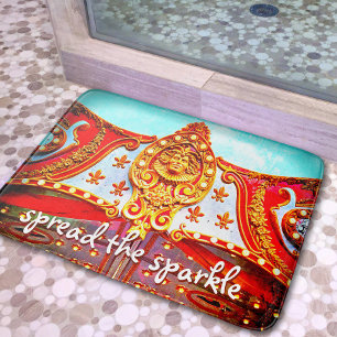 Tapis De Bain Étaler la citation étincelante face carrousel or r
