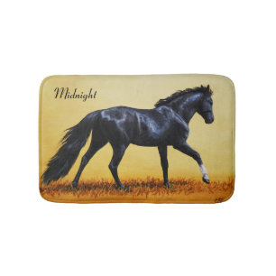 Tapis De Bain Étalon noir du cheval de course