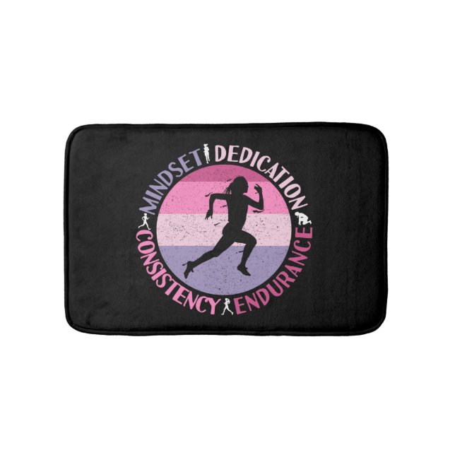 Tapis De Bain État d'esprit de course - Citation d'endurance de  (Devant)